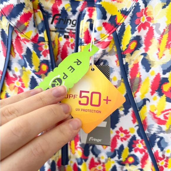 Fringe women’s pullover zip short sleeve UPF protection top golf performance SM - Picture 4 of 6